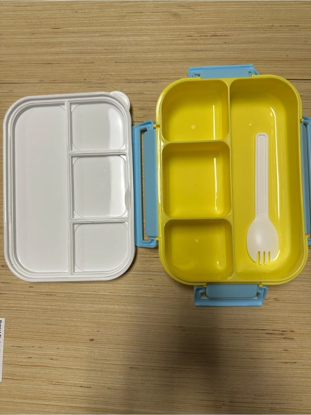 Cute Cartoon White & Light Blue Kids Lunchbox - Open It Happy Time